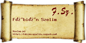 Fábián Szelim névjegykártya